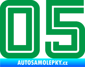 Samolepka Startovní číslo 05 typ 7 zelená