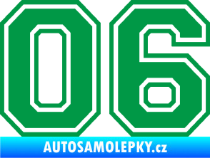 Samolepka Startovní číslo 06 typ 4 zelená