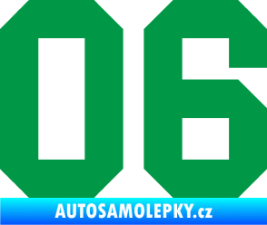 Samolepka Startovní číslo 06 zelená