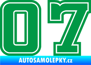 Samolepka Startovní číslo 07 typ 5 zelená