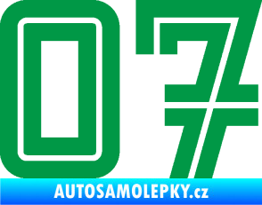 Samolepka Startovní číslo 07 typ 7 zelená