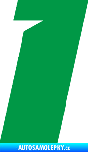Samolepka Startovní číslo 1 typ 6 zelená