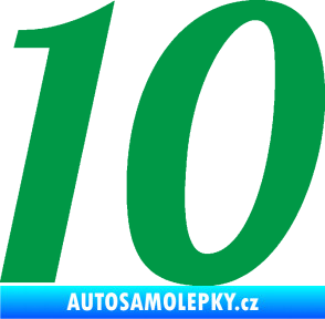 Samolepka Startovní číslo 10 typ 3 zelená