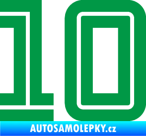 Samolepka Startovní číslo 10 typ 7 zelená