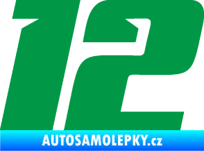 Samolepka Startovní číslo 12 typ 6 zelená