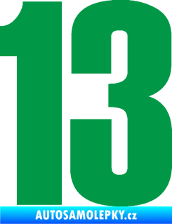 Samolepka Startovní číslo 13 typ 2    zelená