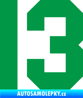 Samolepka Startovní číslo 13 zelená
