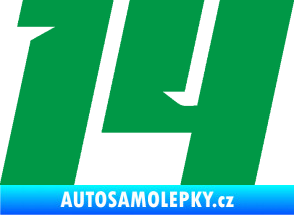 Samolepka Startovní číslo 14 typ 6 zelená