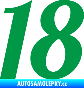 Samolepka Startovní číslo 18 typ 3         zelená