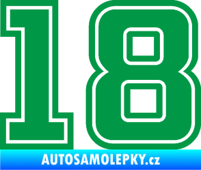 Samolepka Startovní číslo 18 typ 5 zelená