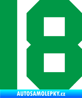 Samolepka Startovní číslo 18 zelená