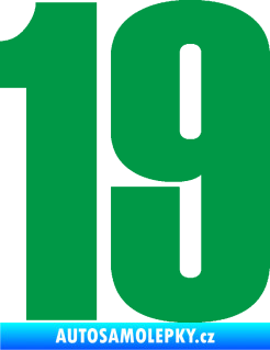 Samolepka Startovní číslo 19 typ 2      zelená