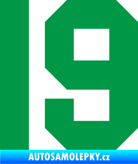 Samolepka Startovní číslo 19 zelená