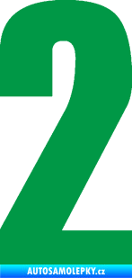 Samolepka Startovní číslo 2 typ 2   zelená