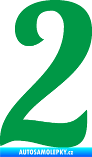 Samolepka Startovní číslo 2 typ 3 zelená