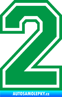 Samolepka Startovní číslo 2 typ 4 zelená
