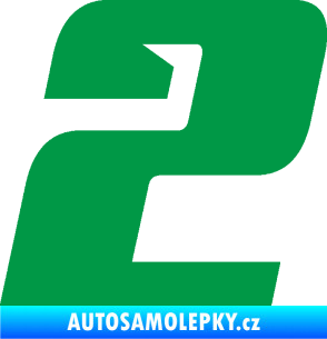 Samolepka Startovní číslo 2 typ 6 zelená