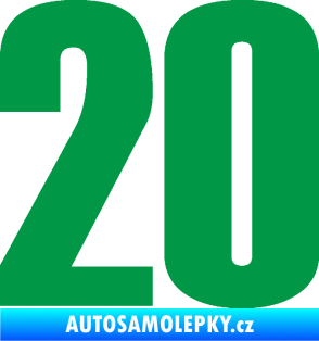 Samolepka Startovní číslo 20 typ 2       zelená
