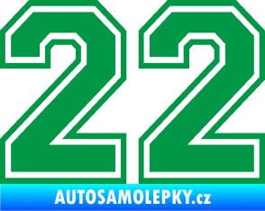Samolepka Startovní číslo 22 typ 4 zelená