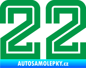 Samolepka Startovní číslo 22 typ 7 zelená