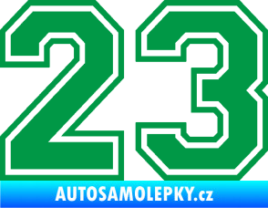 Samolepka Startovní číslo 23 typ 4 zelená