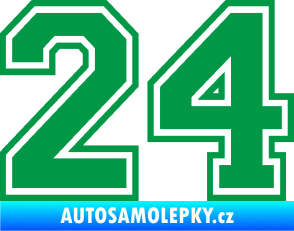 Samolepka Startovní číslo 24 typ 4 zelená