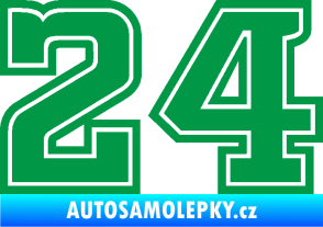 Samolepka Startovní číslo 24 typ 5 zelená