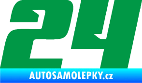 Samolepka Startovní číslo 24 typ 6 zelená