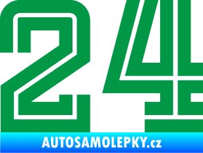 Samolepka Startovní číslo 24 typ 7 zelená