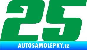 Samolepka Startovní číslo 25 typ 6 zelená