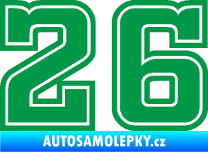 Samolepka Startovní číslo 26 typ 5 zelená