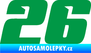 Samolepka Startovní číslo 26 typ 6 zelená