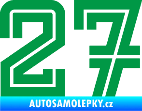 Samolepka Startovní číslo 27 typ 7 zelená