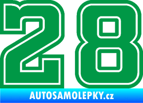 Samolepka Startovní číslo 28 typ 5 zelená