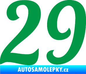 Samolepka Startovní číslo 29 typ 3 zelená