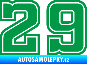 Samolepka Startovní číslo 29 typ 5 zelená