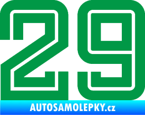 Samolepka Startovní číslo 29 typ 7 zelená