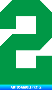 Samolepka Startovní číslo 2 zelená