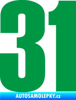Samolepka Startovní číslo 31 typ 2     zelená