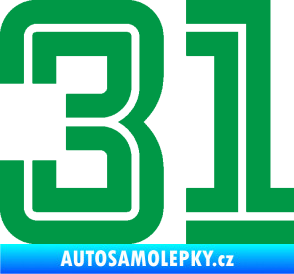 Samolepka Startovní číslo 31 typ 7 zelená