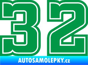 Samolepka Startovní číslo 32 typ 5 zelená