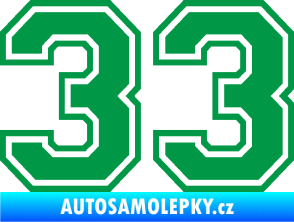 Samolepka Startovní číslo 33 typ 4 zelená