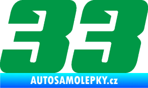 Samolepka Startovní číslo 33 typ 6 zelená