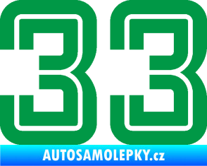 Samolepka Startovní číslo 33 typ 7 zelená