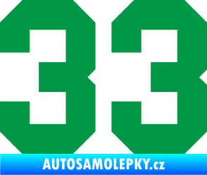 Samolepka Startovní číslo 33 zelená