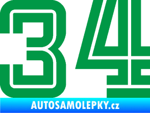 Samolepka Startovní číslo 34 typ 7 zelená