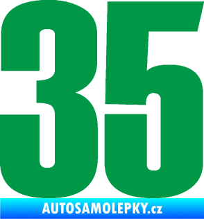 Samolepka Startovní číslo 35 typ 2  zelená