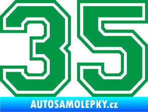 Samolepka Startovní číslo 35 typ 4 zelená