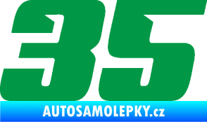 Samolepka Startovní číslo 35 typ 6 zelená