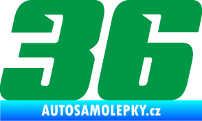 Samolepka Startovní číslo 36 typ 6 zelená